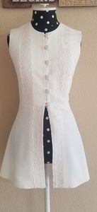 Alberto makali white peplum top lace elegant